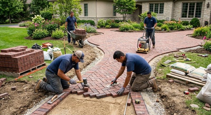 Brick Hardscape Installation in Worcester, MA