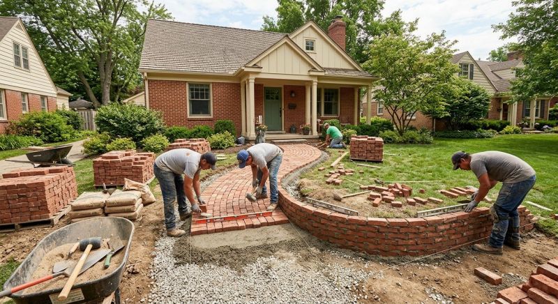 Brick Hardscaping Installation in Boston, MA